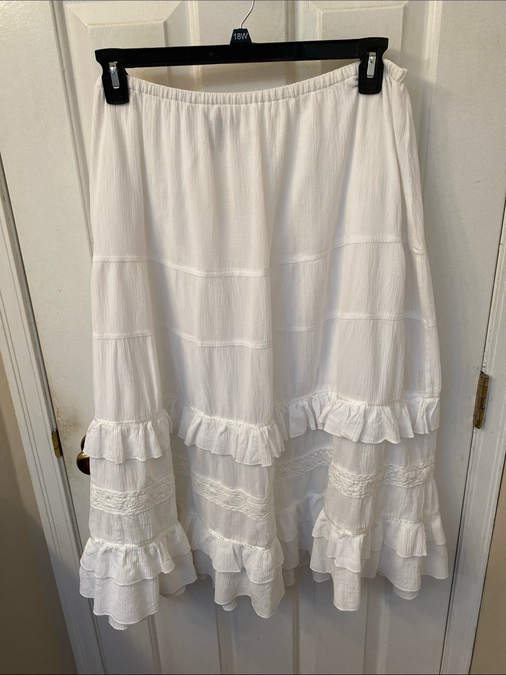 Notations White Ruffled Midi Skirt - Women